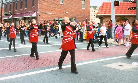 Our baton twirling and our dance corps on parade in Newark, DE